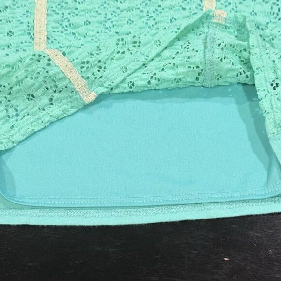 Y2K Babydoll Cap Ruffle Sleeve Aquamarine Blue Gilmore Girls Top Womens Small - Picture 5 of 11